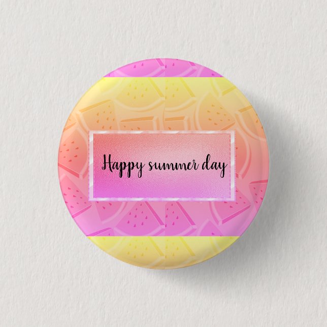Badge Rond 2,50 Cm Pastèque rose moderne, été (Devant)