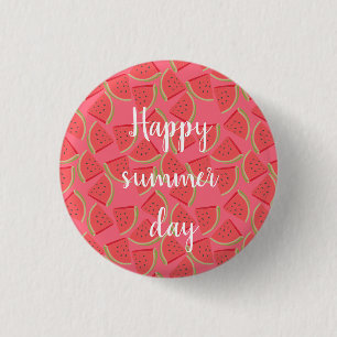 Badge Rond 2,50 Cm Pastèque rose moderne, été