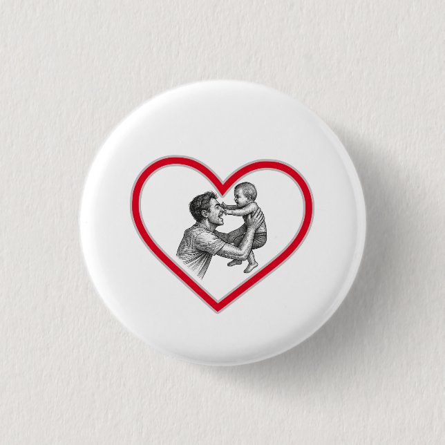 Badge Rond 2,50 Cm Paternité joyeuse - Papa et bébé (Devant)