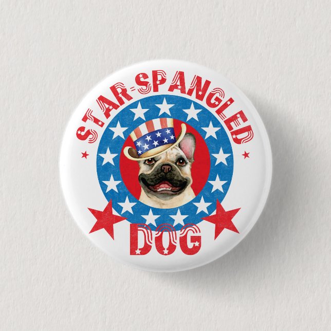 Badge Rond 2,50 Cm Patriotic Frenchie Button (Devant)