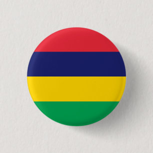 Badge Rond 2,50 Cm Patriotic Mauritius Flag
