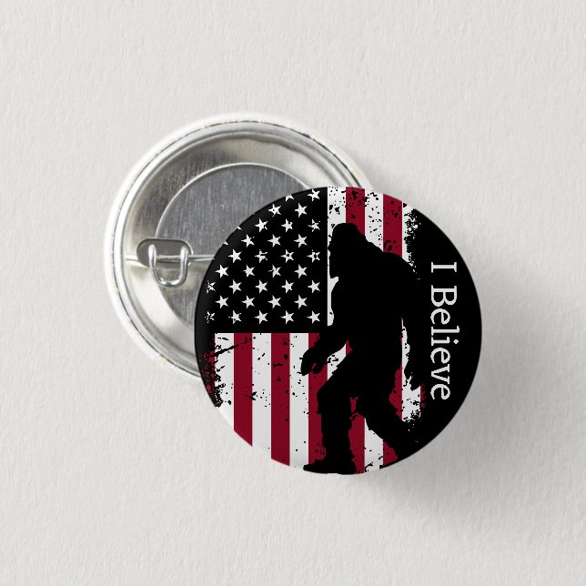 Badge Rond 2,50 Cm Patriotique Bigfoot (Devant & derrière)