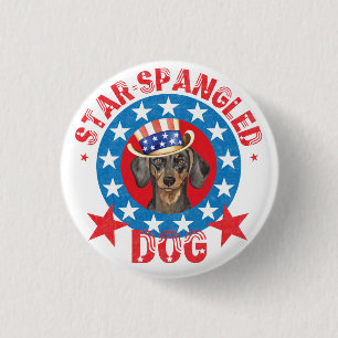 Badge Rond 2,50 Cm Patriotique Dachshund