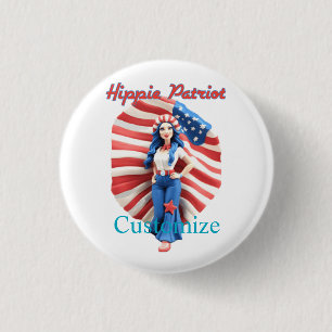Badge Rond 2,50 Cm Patriotique hippie fille Thunder_Cove