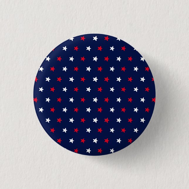 Badge Rond 2,50 Cm Patriotique rouge blanc marine bleu étoiles vacanc (Devant)