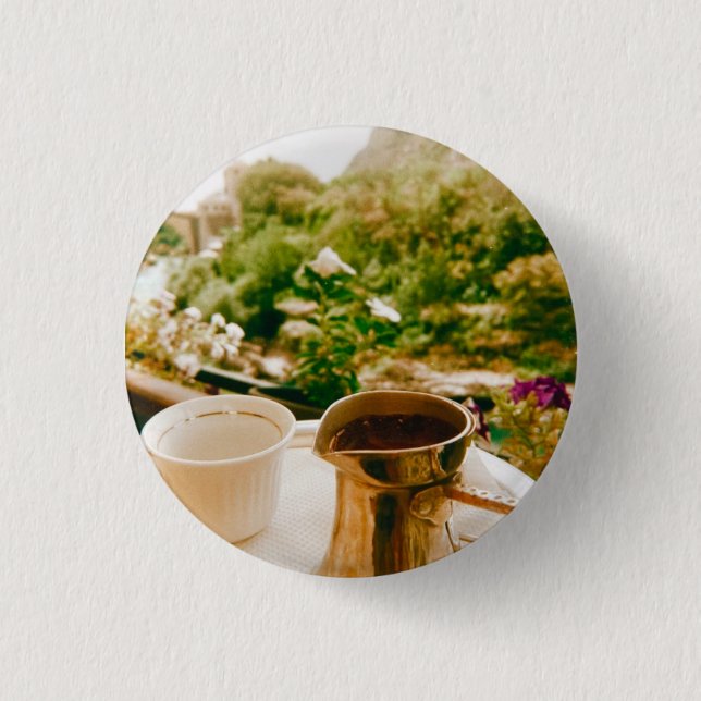 Badge Rond 2,50 Cm Pause café bosniaque à Mostar (Devant)