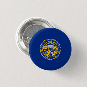 Badge Rond 2,50 Cm Pavillon d'État du Nebraska USA