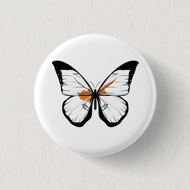 Badge Rond 2,50 Cm Pavillon papillon de Chypre (Devant)