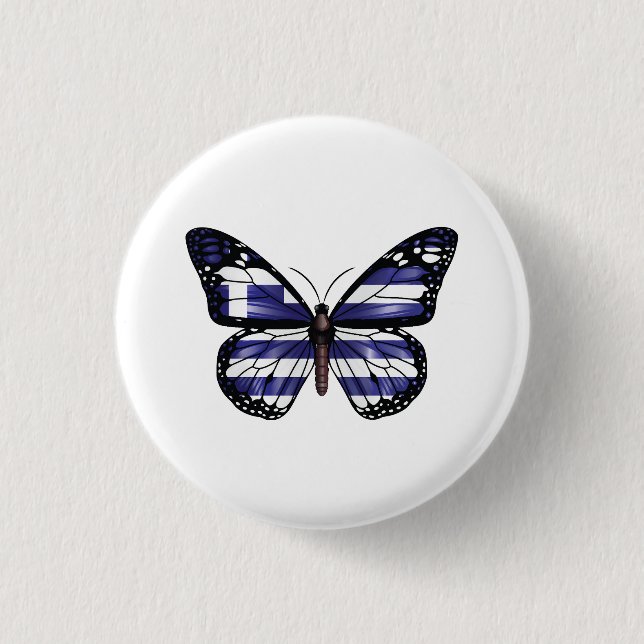 Badge Rond 2,50 Cm Pavillon papillon Monarque de Grèce (Devant)