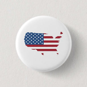 Badge Rond 2,50 Cm Pays américain Drapeau national géographique