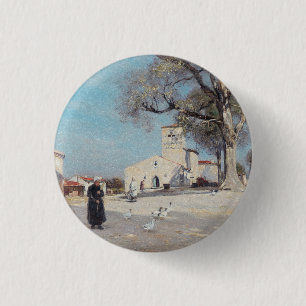 Badge Rond 2,50 Cm Paysage breton Architecture de village