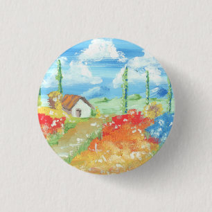 Badge Rond 2,50 Cm Paysage de l'immensité de la Toscane