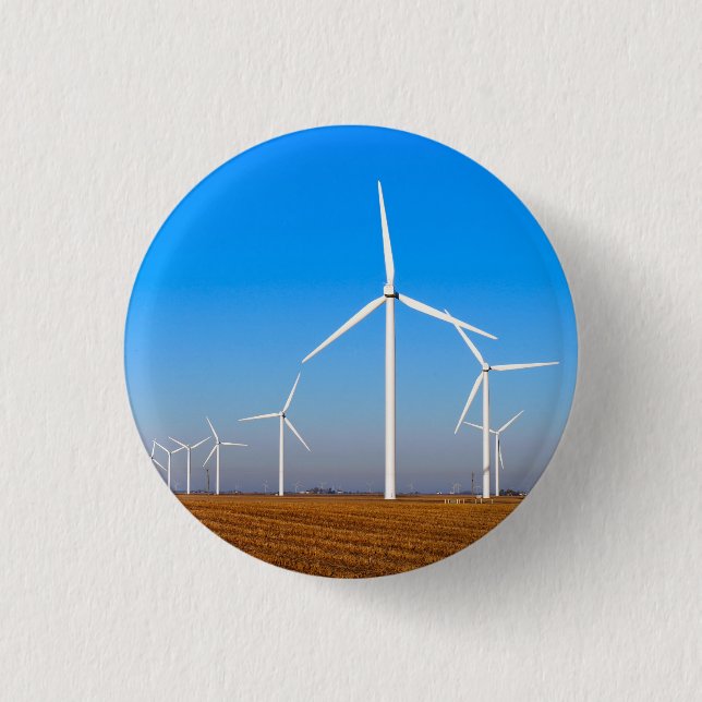 Badge Rond 2,50 Cm Paysage des éoliennes (Devant)
