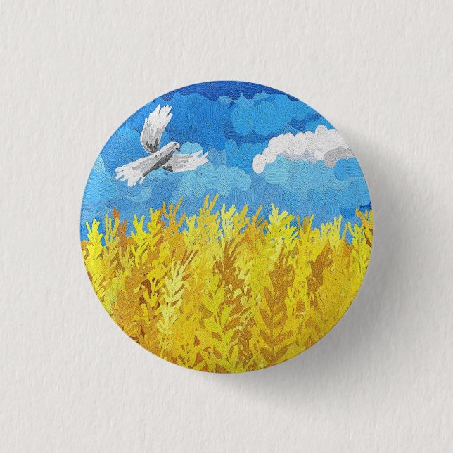 Badge Rond 2,50 Cm Paysage du drapeau ukrainien (Devant)