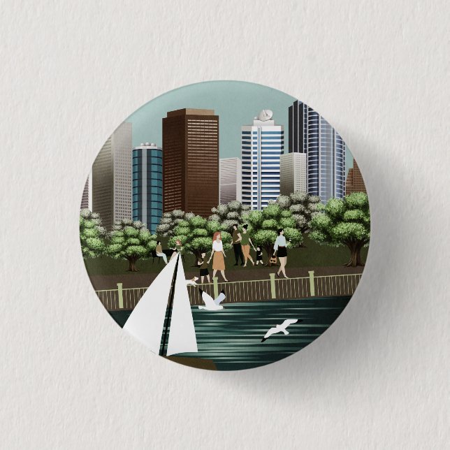 Badge Rond 2,50 Cm Paysage urbain (Devant)