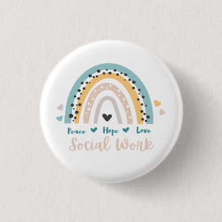 Badge Rond 2,50 Cm Peace Hope Love Social Work Button