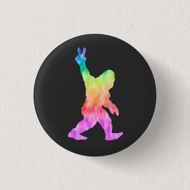Badge Rond 2,50 Cm Peace Love Bigfoot (Devant)
