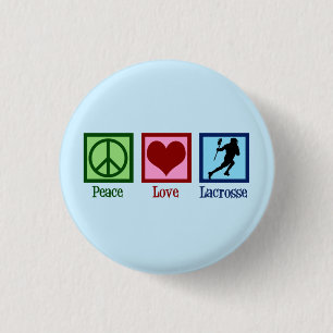 Badge Rond 2,50 Cm Peace Love Lacrosse