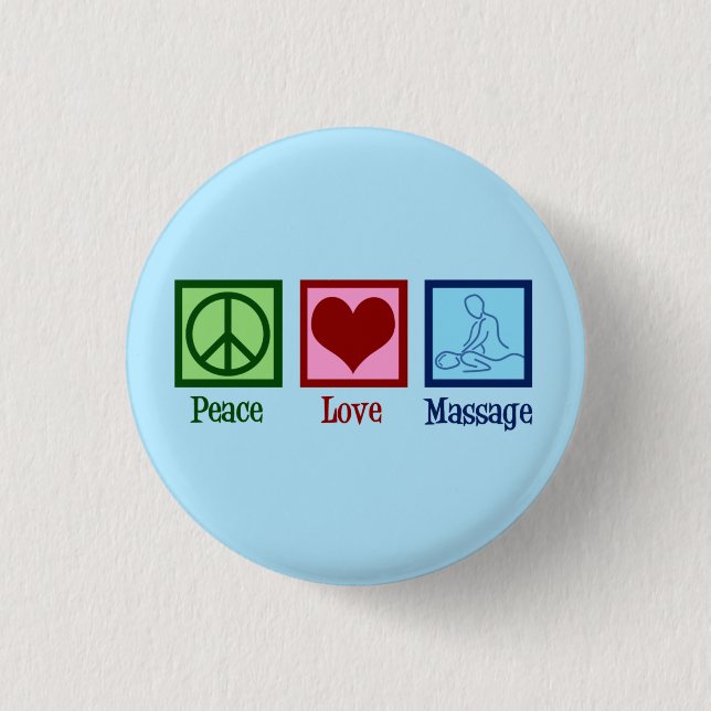Badge Rond 2,50 Cm Peace Love Massage Therapy (Devant)