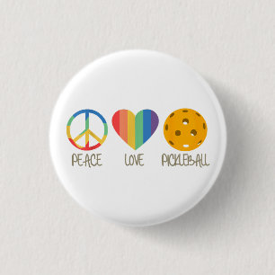 Badge Rond 2,50 Cm Peace Love Pickleball