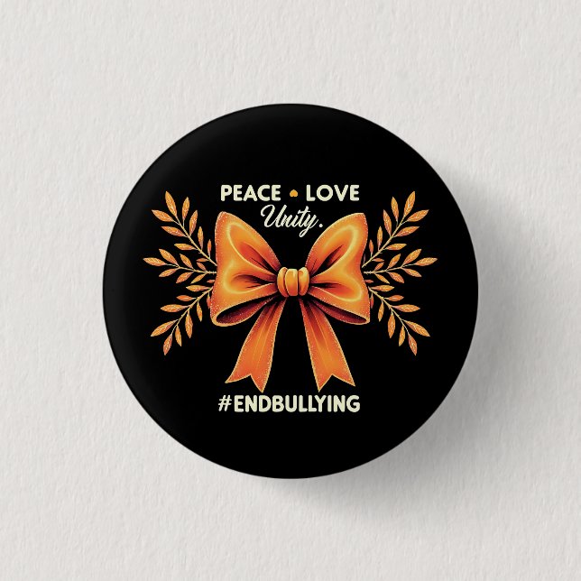 Badge Rond 2,50 Cm Peace Love Unity End Violence (Devant)