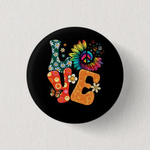 Badge Rond 2,50 Cm Peace Sign Love 60s les années 70 Costume Super Hi