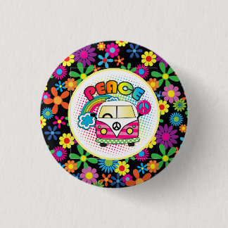 Badge Rond 2,50 Cm Peaceful Hippy  