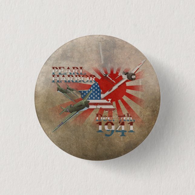 Badge Rond 2,50 Cm Pearl Habor 7 décembre 1941 (Devant)