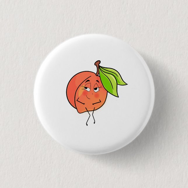 Badge Rond 2,50 Cm Pêche, joues douces, thème fruit (Devant)
