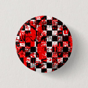 Badge Rond 2,50 Cm Peignez le damier d'éclaboussure graphique