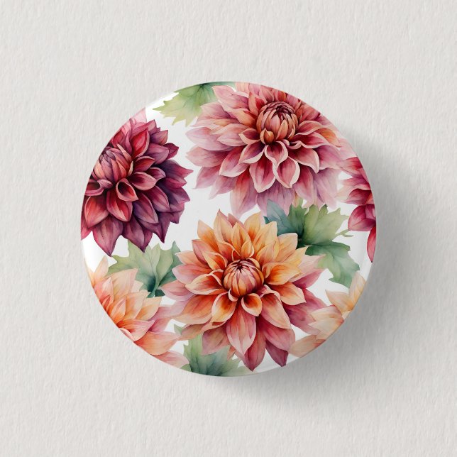 Badge Rond 2,50 Cm Peinture Dahlia (Devant)