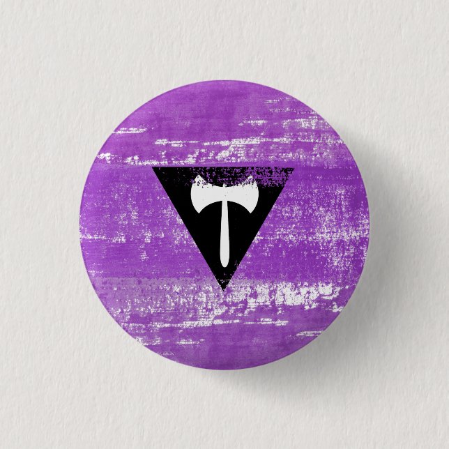 Badge Rond 2,50 Cm Peinture de fierté lesbienne (Labrys) (Devant)