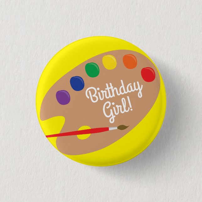 Badge Rond 2,50 Cm Peinture de la fête Anniversaire de enfant (Devant)