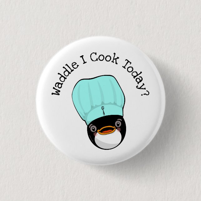 Badge Rond 2,50 Cm Penguin Chef Button (Devant)