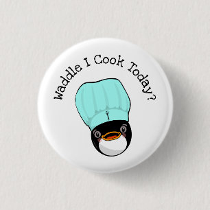 Badge Rond 2,50 Cm Penguin Chef Button