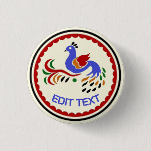 Badge Rond 2,50 Cm Pennsylvanie Dutch Hex Sign, ajouter du texte