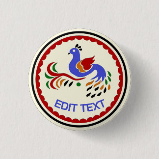 Badge Rond 2,50 Cm Pennsylvanie Dutch Hex Sign, ajouter du texte