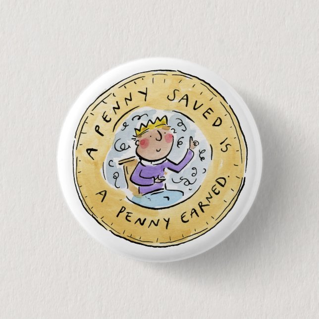 Badge Rond 2,50 Cm Penny épargnée (Devant)