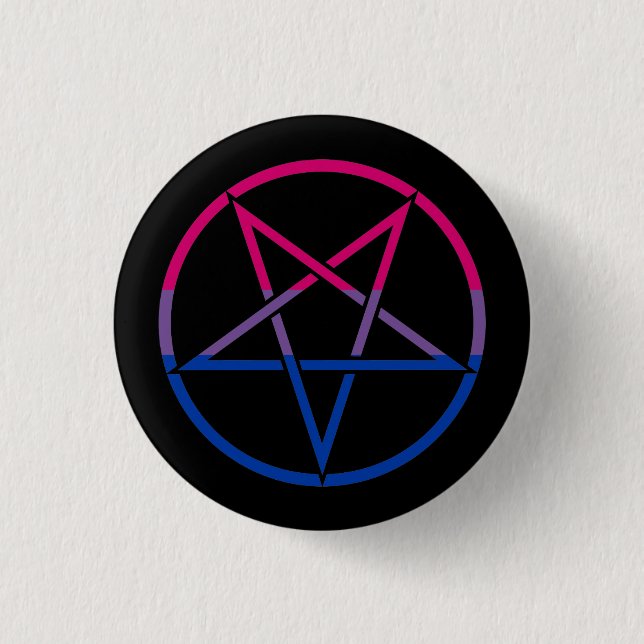 Badge Rond 2,50 Cm Pentagramme bisexuel inversé (Devant)