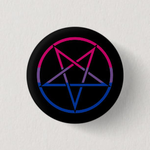 Badge Rond 2,50 Cm Pentagramme bisexuel inversé