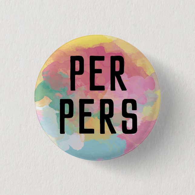 Badge Rond 2,50 Cm Per Pers Pronouns Button (Devant)