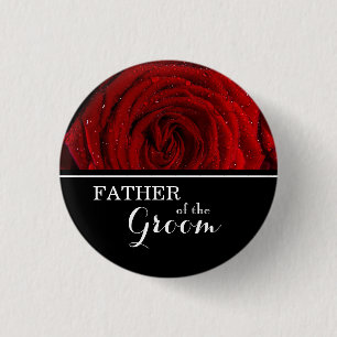 Badge Rond 2,50 Cm "Père de la chambre" Mariage Roses rouges Pinback