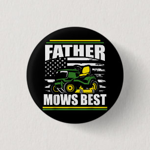 Badge Rond 2,50 Cm Père Mows Meilleur Drapeau Amusant De Pelouse