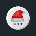 Badge Rond 2,50 Cm Père Noël. Casquette rouge. Fêtes de Noël. Ho ho h<br><div class="desc">Bouton Père Noël.</div>