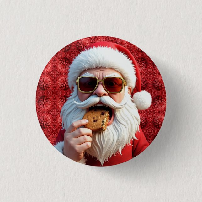 Badge Rond 2,50 Cm Père Noël cool (Devant)