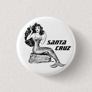 Badge Rond 2,50 Cm Père Noël Cruz California Mermaid Pinback
