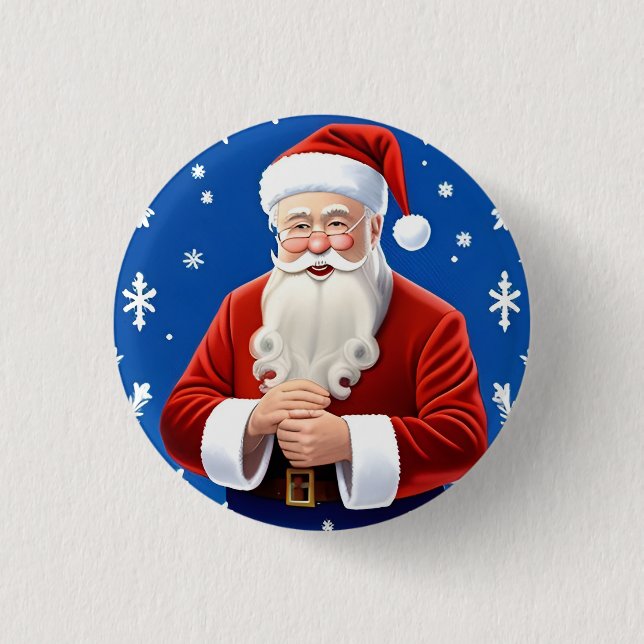 Badge Rond 2,50 Cm Père Noël Souriant (Devant)