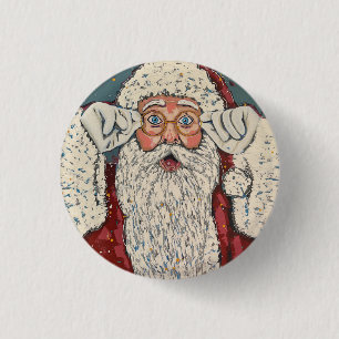 Badge Rond 2,50 Cm Père Noël Surpris