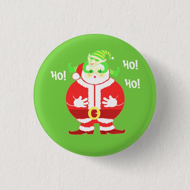 Badge Rond 2,50 Cm Père Noël surprise (Devant)