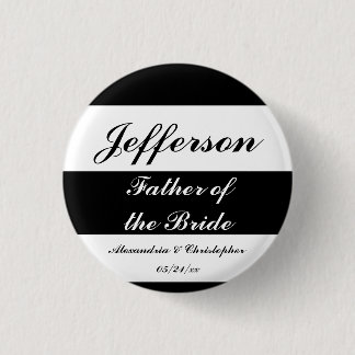 Badge Rond 2,50 Cm "Père rayures audacieuses de jeune mariée" avec